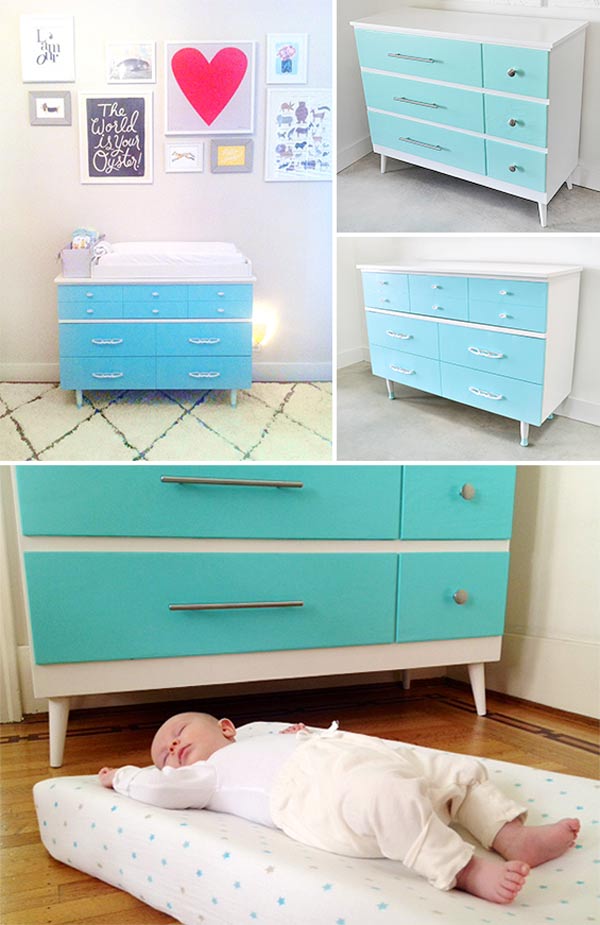 Using A Vintage Dresser As A Changing Table