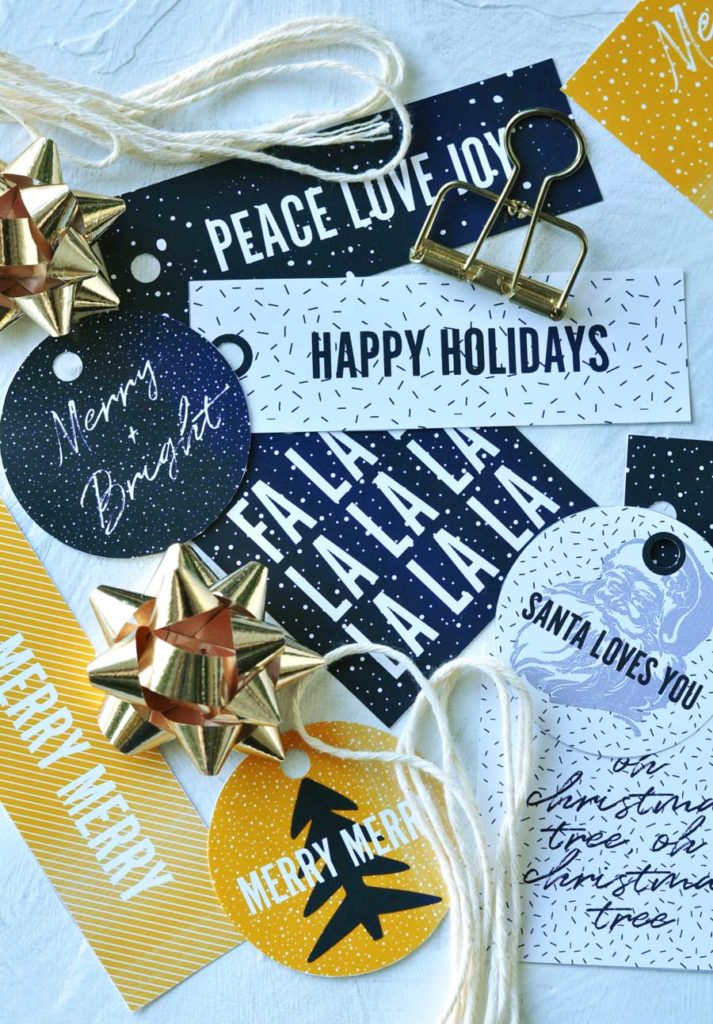 printable modern christmas gift tags