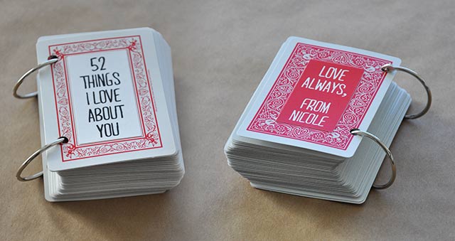 Downloadable template for 52 Things I love About You gift.