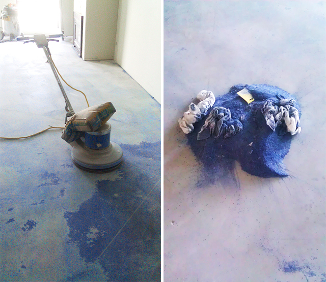 painted concrete floors - before