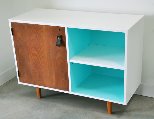 mid-century modern cabinet before and after