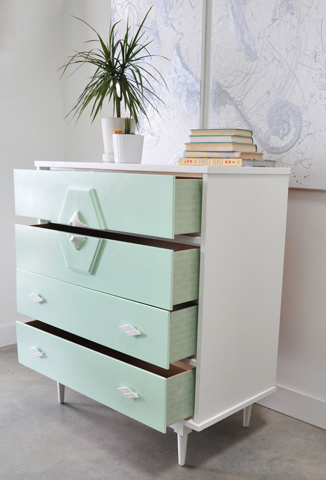 vintage dresser before and after