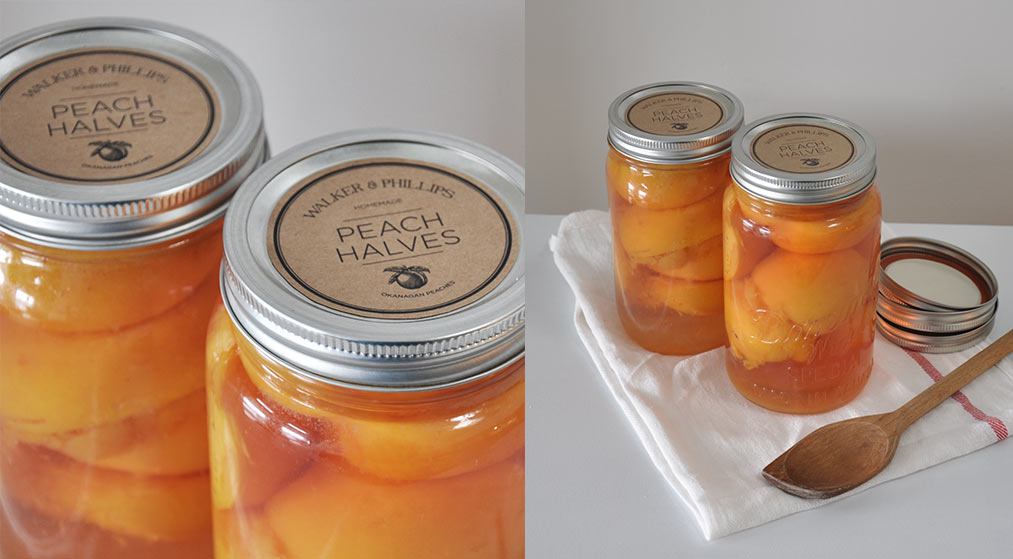Canned peaches recipe with printable labels