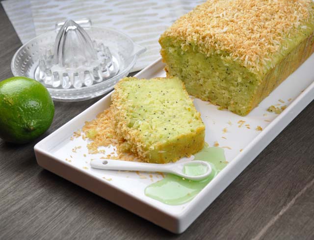 lime coconut poppyseed yogurt loaf