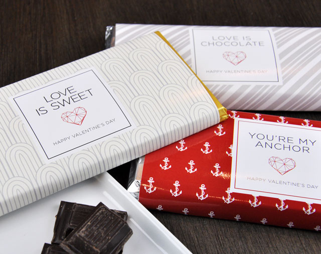 Valentine's day chocolate bar wrapper printable