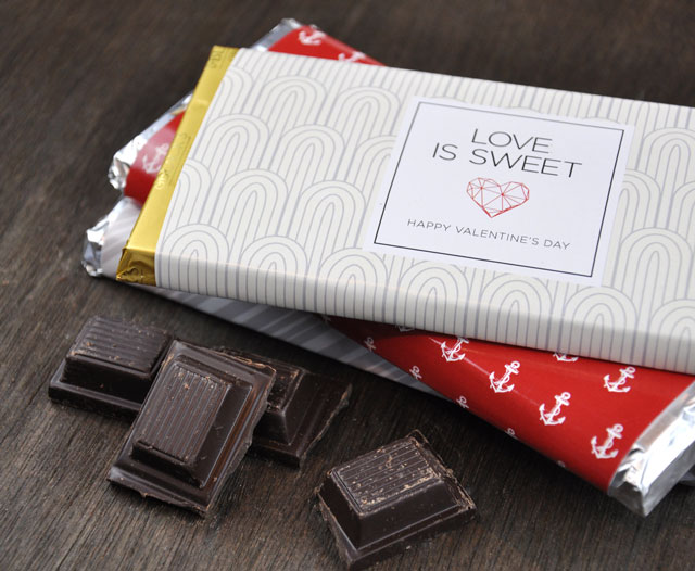 Valentine's Day Chocolate Bar Printable Wrappers