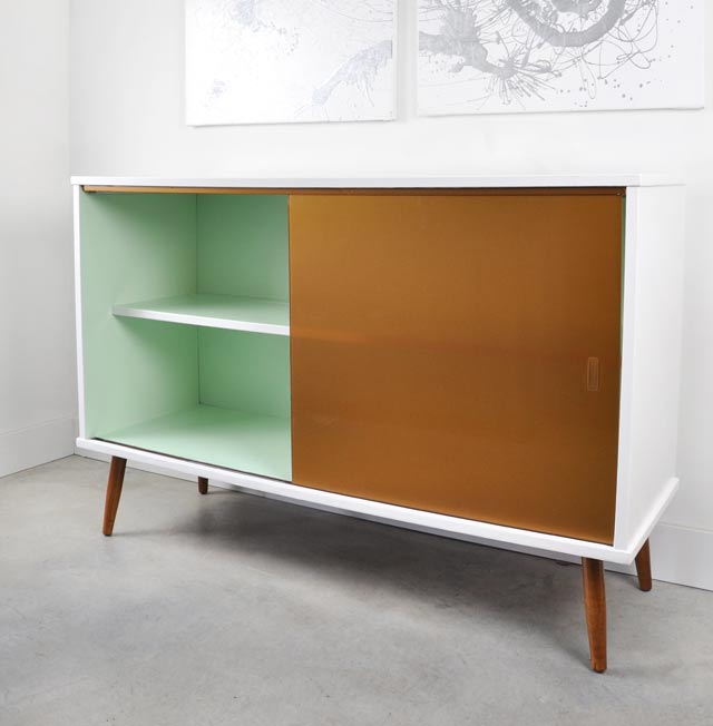 vintage cabinet before and after