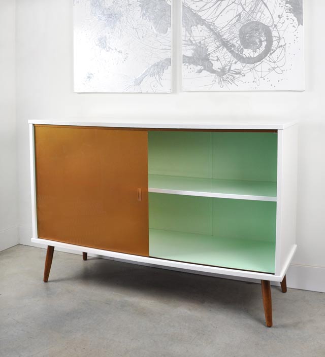 vintage cabinet before and after