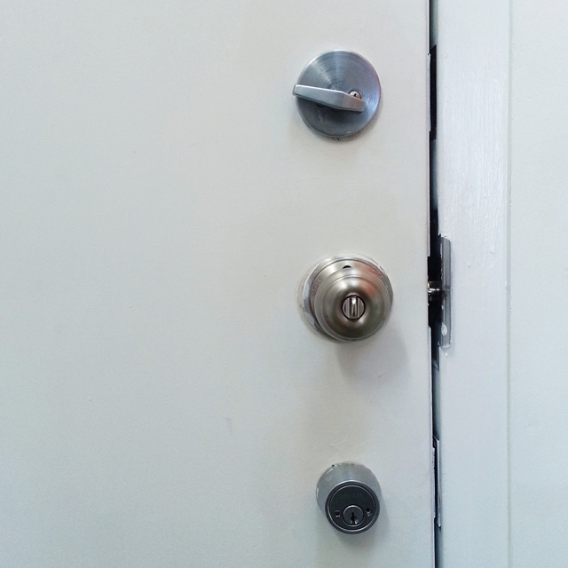 apartment door hardware - before