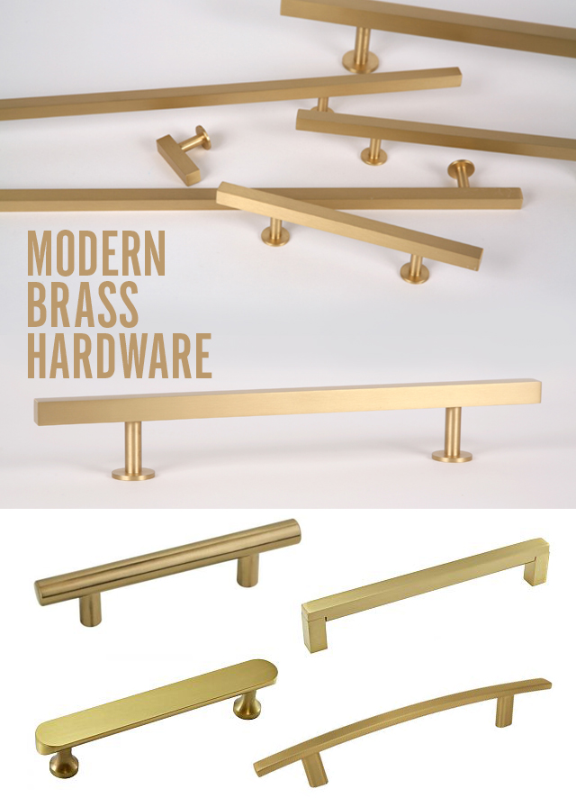 modern satin brass hardware pulls