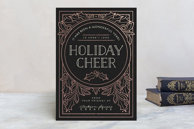 Minted metallic foil holiday cards