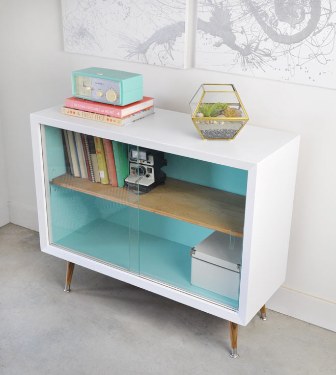 Painted vintage sideboard before and after