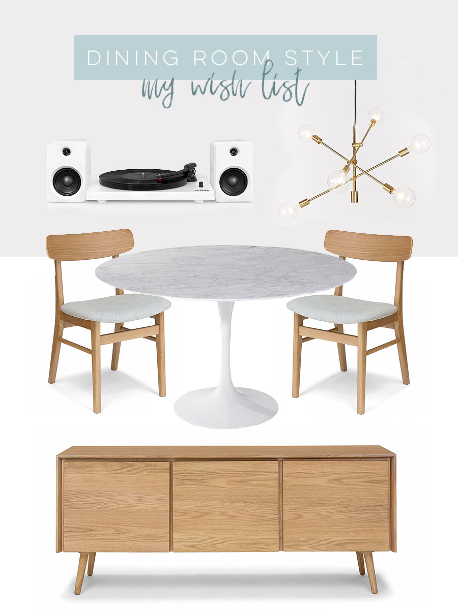 Dining room style wish list for www.visualheart.com