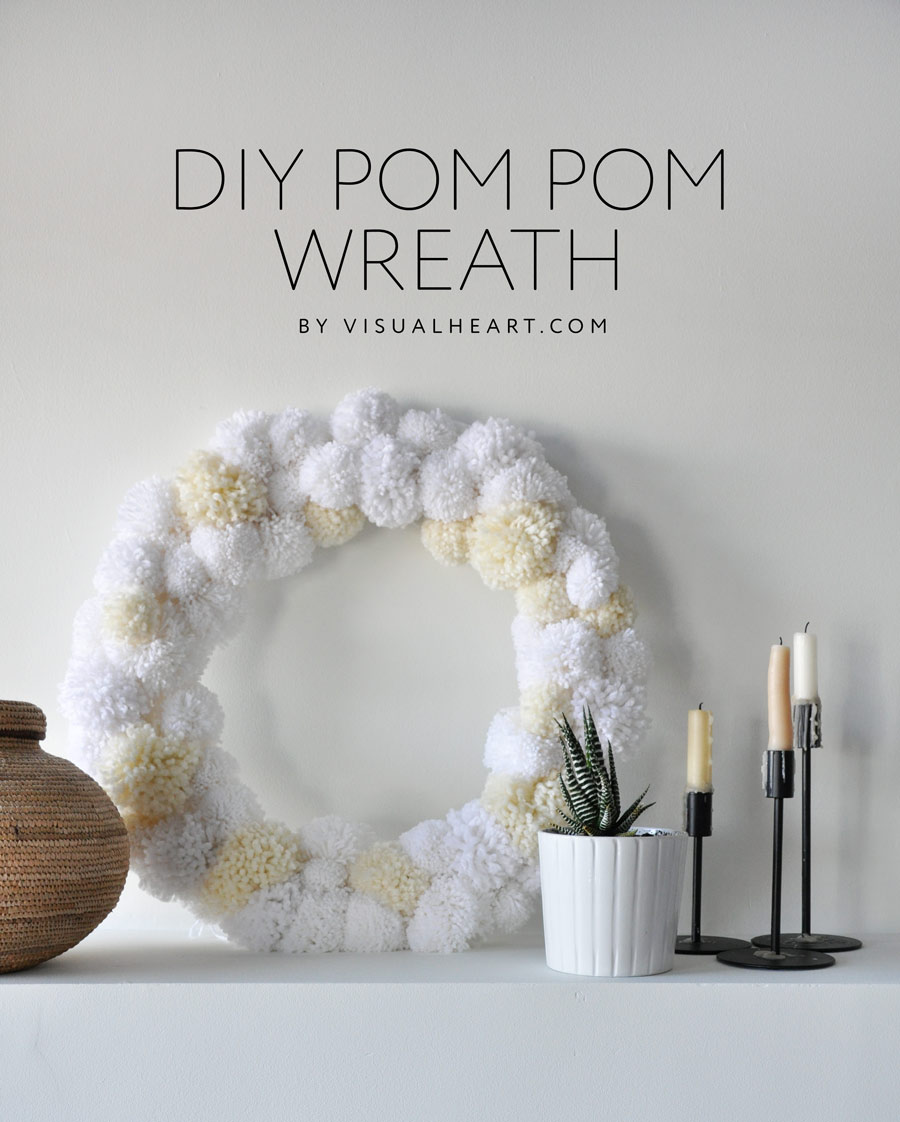 DIY Anthropologie inspired pom-pom wreath