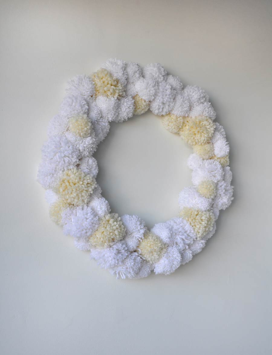DIY Anthropologie inspired pom-pom wreath
