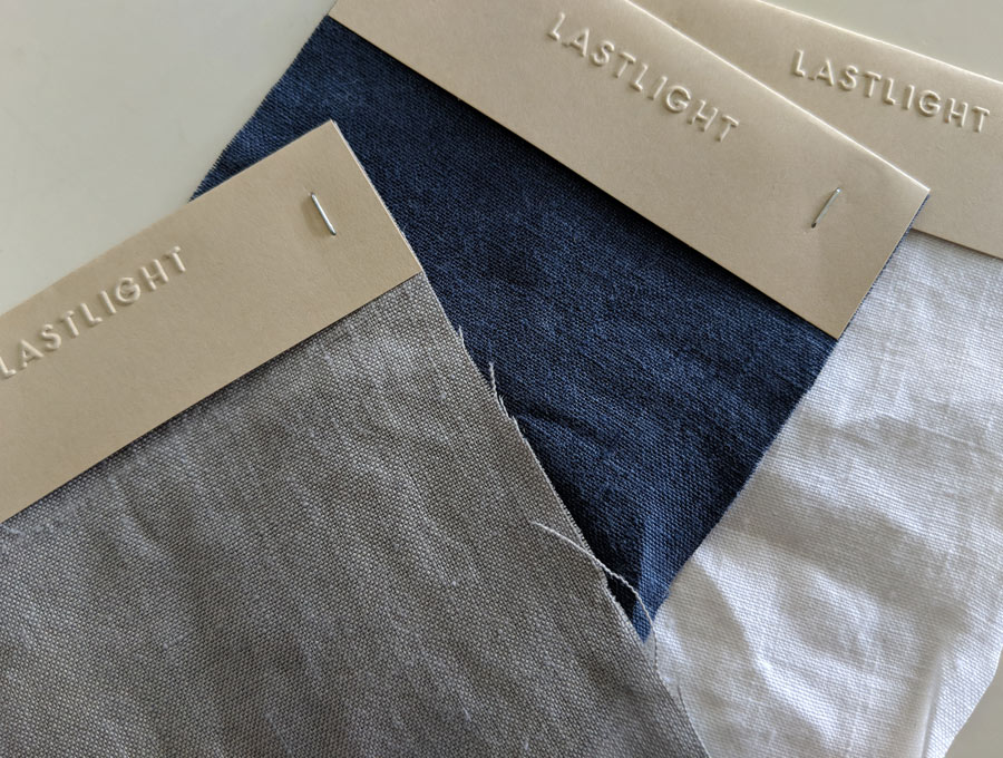 last light linen fabric samples