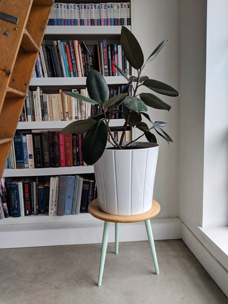 IKEA snudda lazy susan hack into a mid century style plant stand