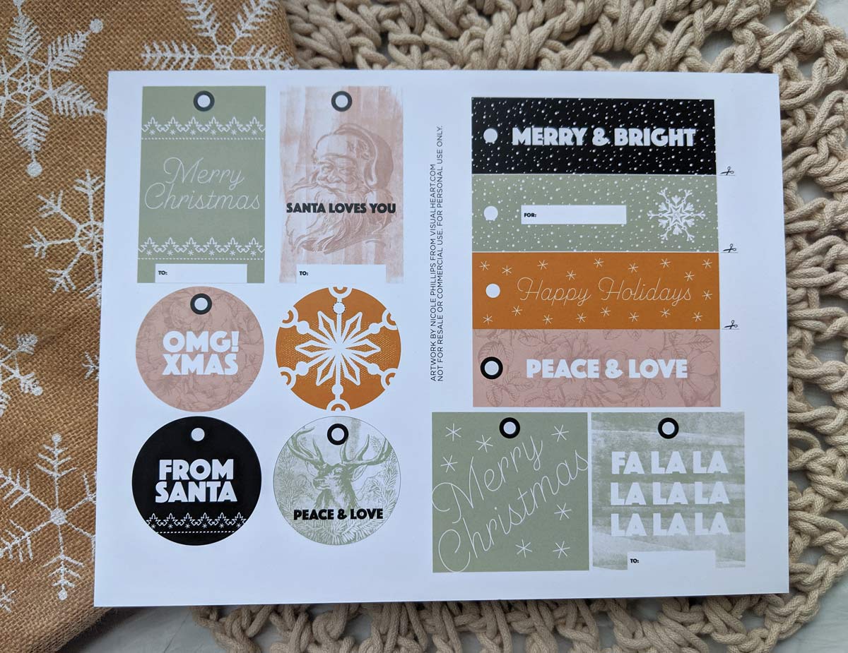 Printable Christmas Gift Tags by visual heart creative studio @visualheart