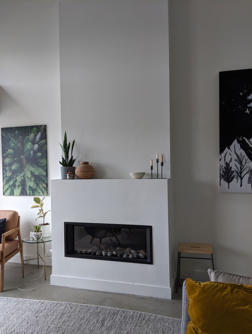 modern gas fireplace